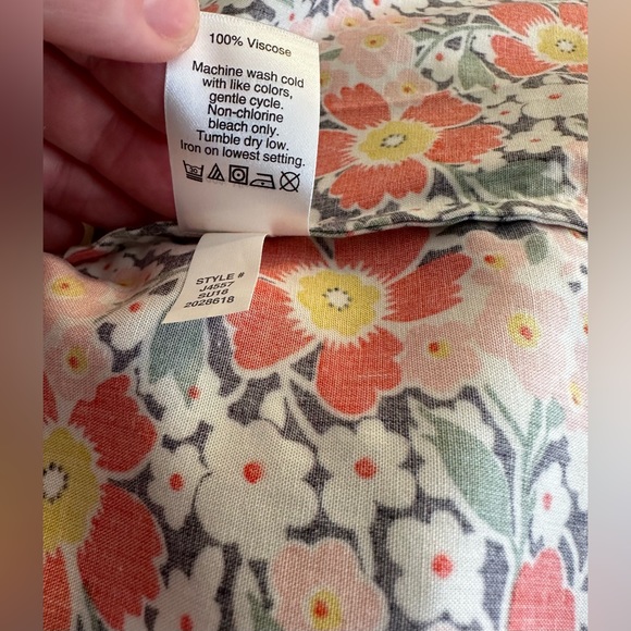 New J.CREW Floral Wrap Midi Dress Cap Sleeve Colorful Blue Orange Pink Green - Picture 12 of 13